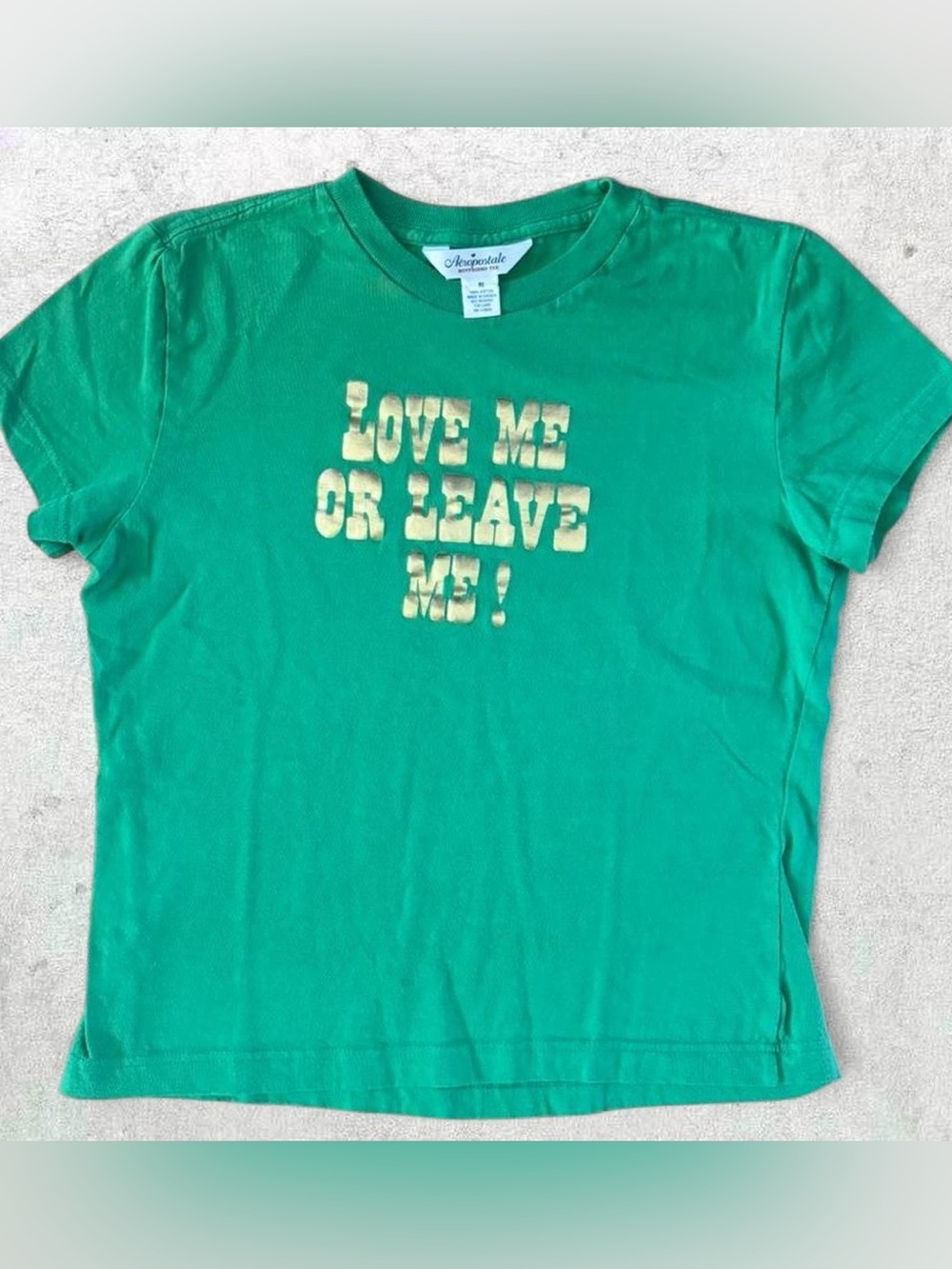 Y2K/Vintage Aeropostale Green Short Sleeve Baby Tee